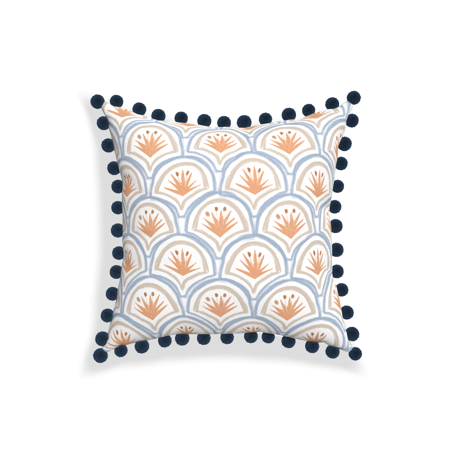 18-square thatcher apricot custom art deco palm patternpillow with c on white background