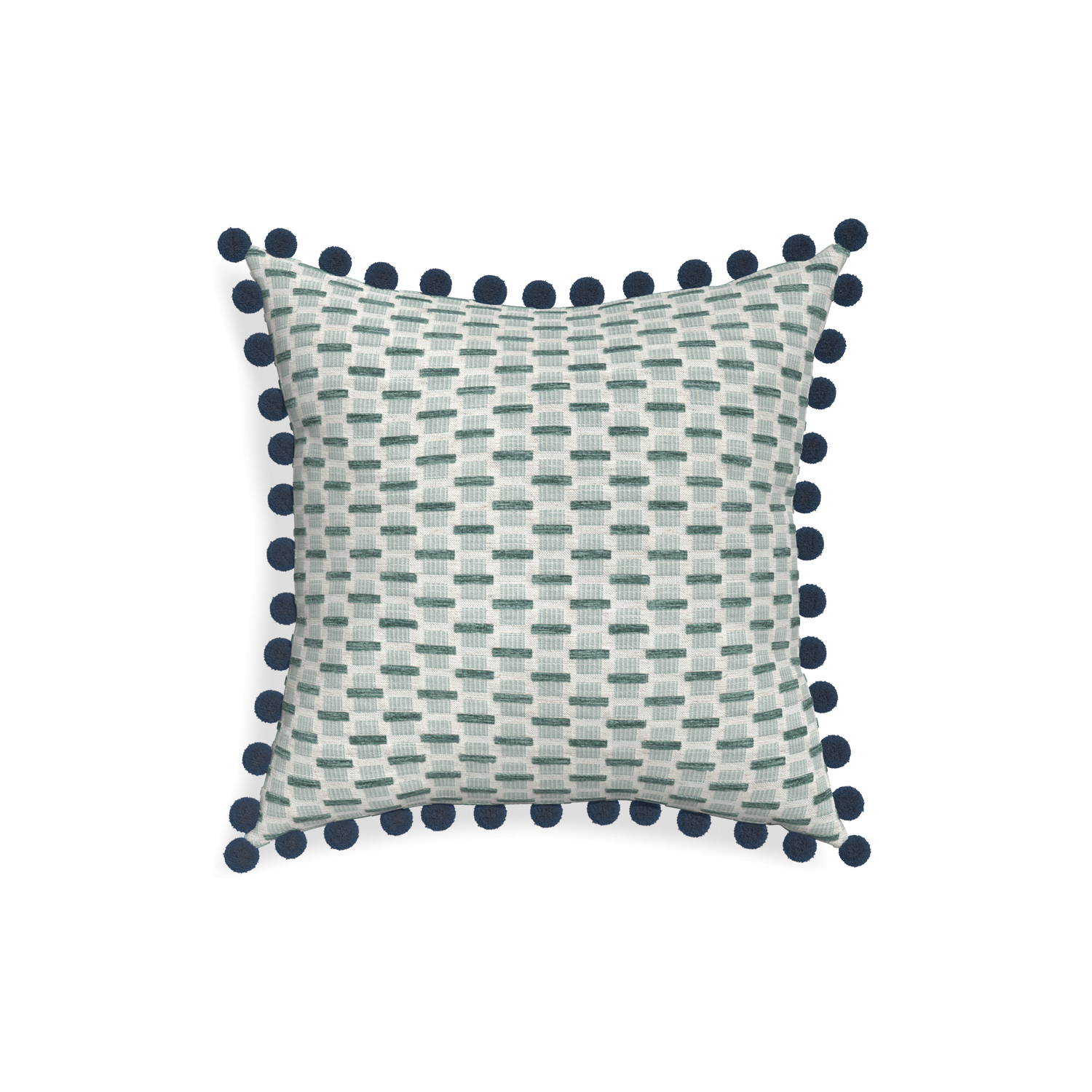 18-square willow mint custom green geometric chenillepillow with c on white background