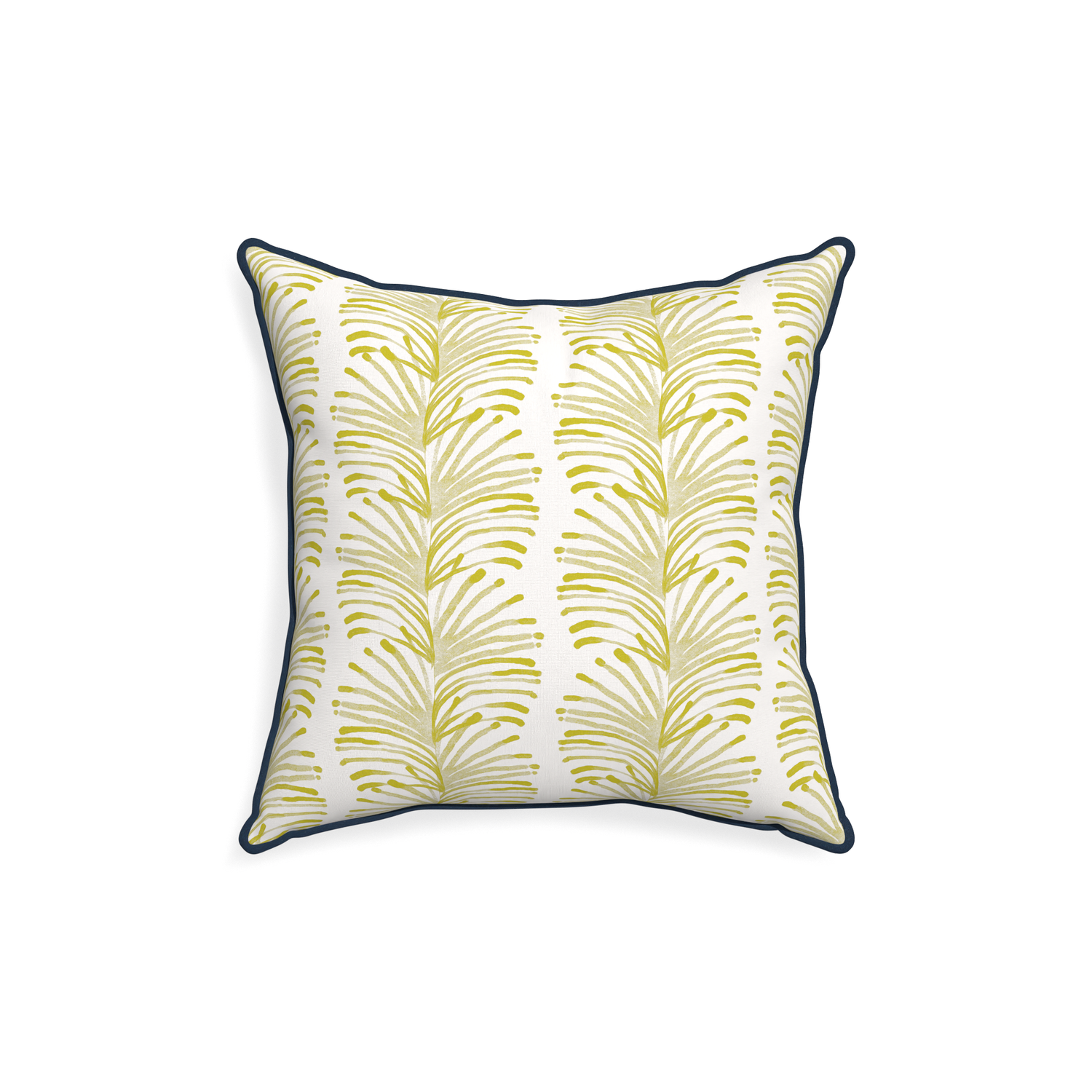 18-square emma chartreuse custom yellow stripe chartreusepillow with c piping on white background