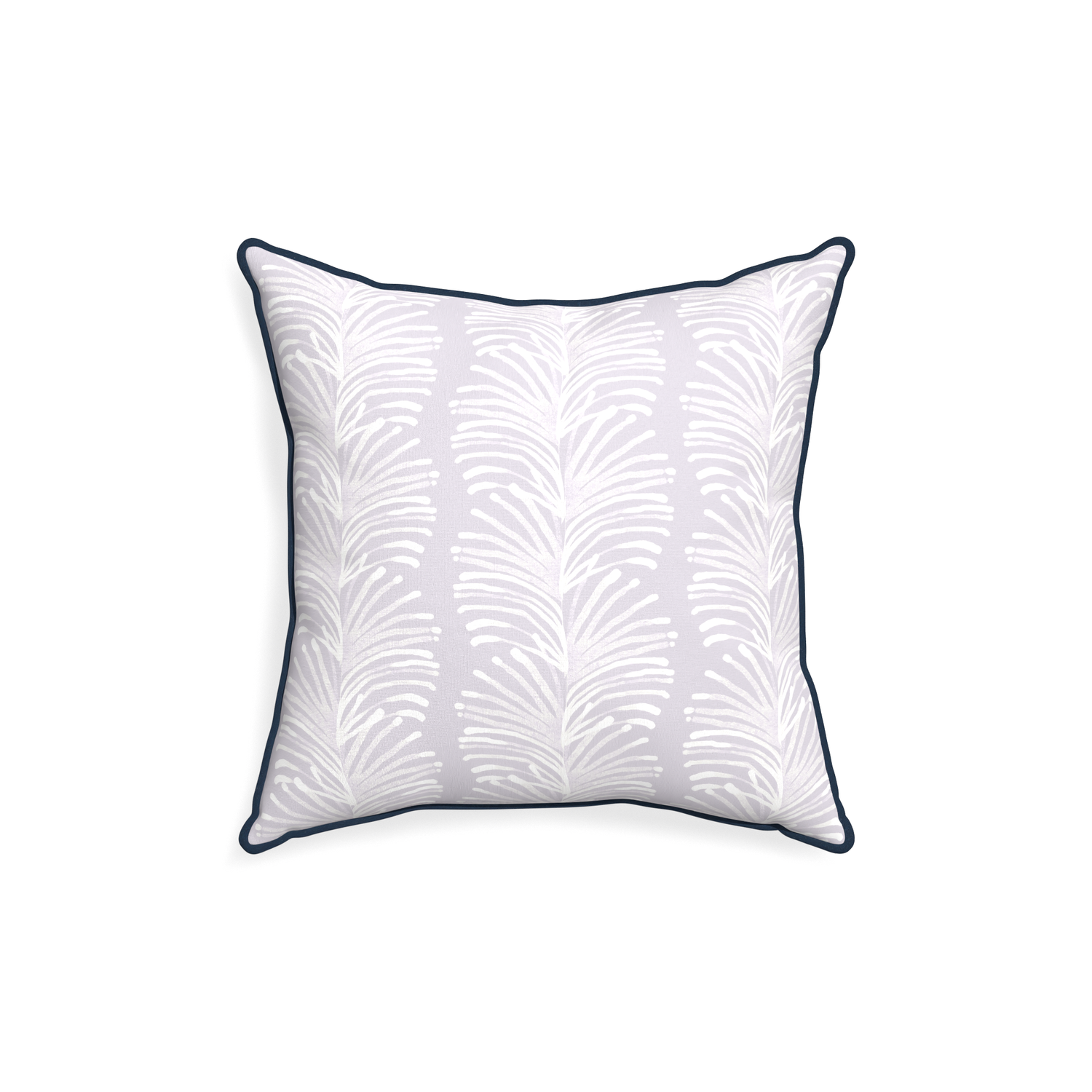 18-square emma lavender custom lavender botanical stripepillow with c piping on white background