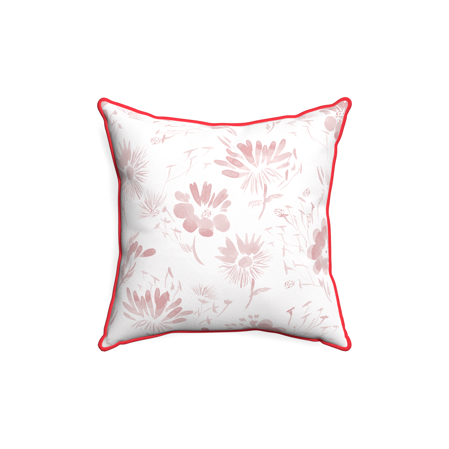 18-square blake custom pink floralpillow with cherry piping on white background
