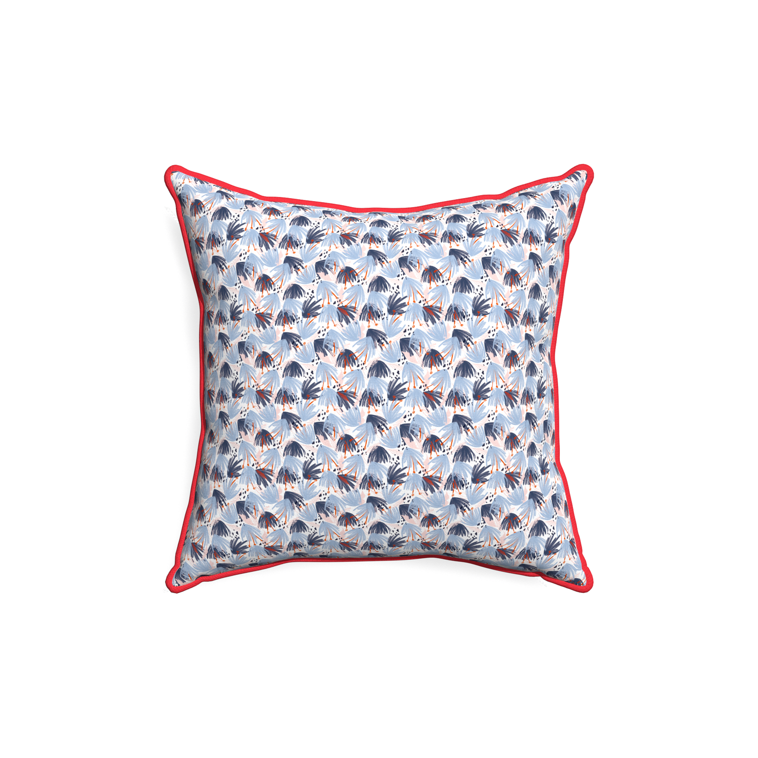18-square eden blue custom pillow with cherry piping on white background