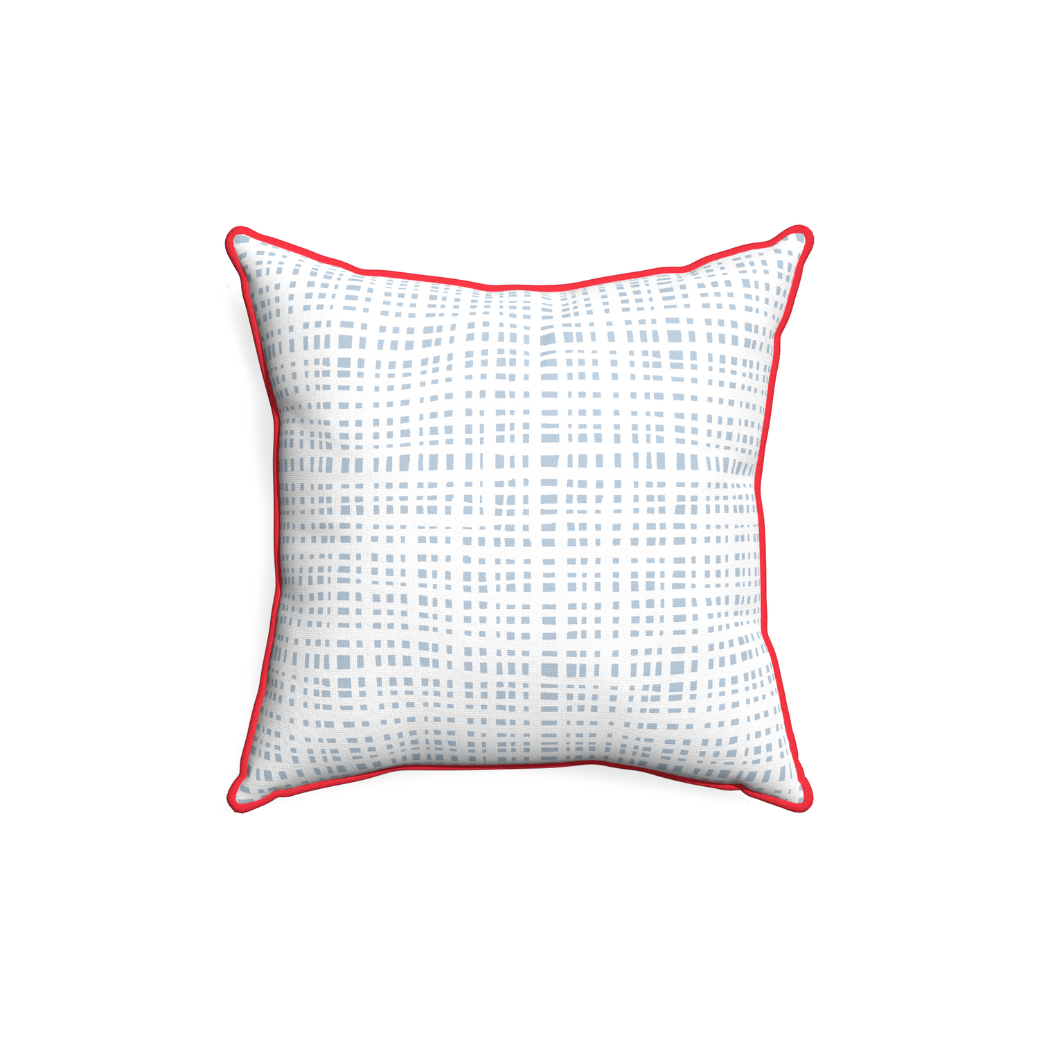 18-square ginger sky custom pillow with cherry piping on white background