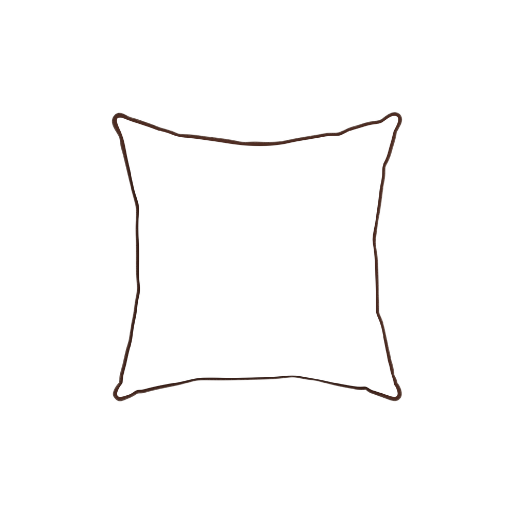 18-square quinn chestnut custom pillow with c piping on white background