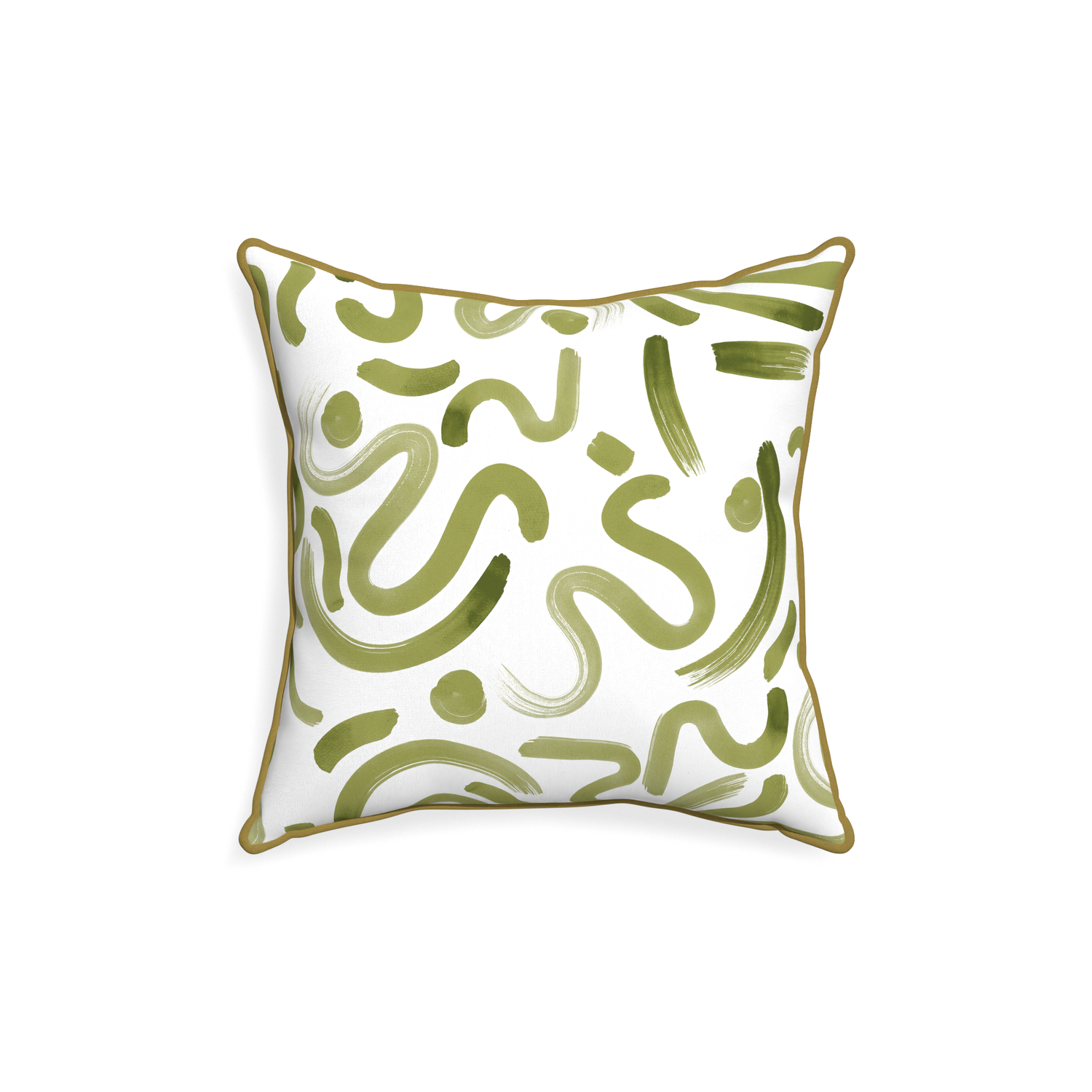 18-square hockney moss custom moss greenpillow with c piping on white background