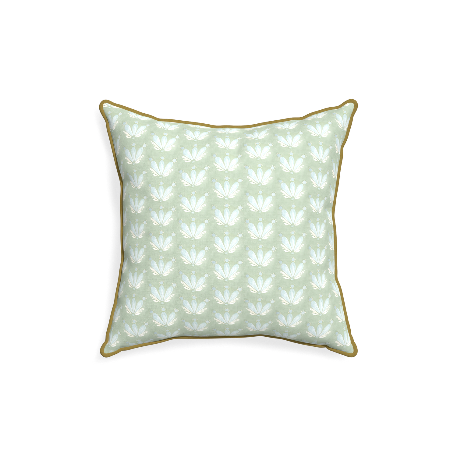 18-square serena sea salt custom blue & green floral drop repeatpillow with c piping on white background