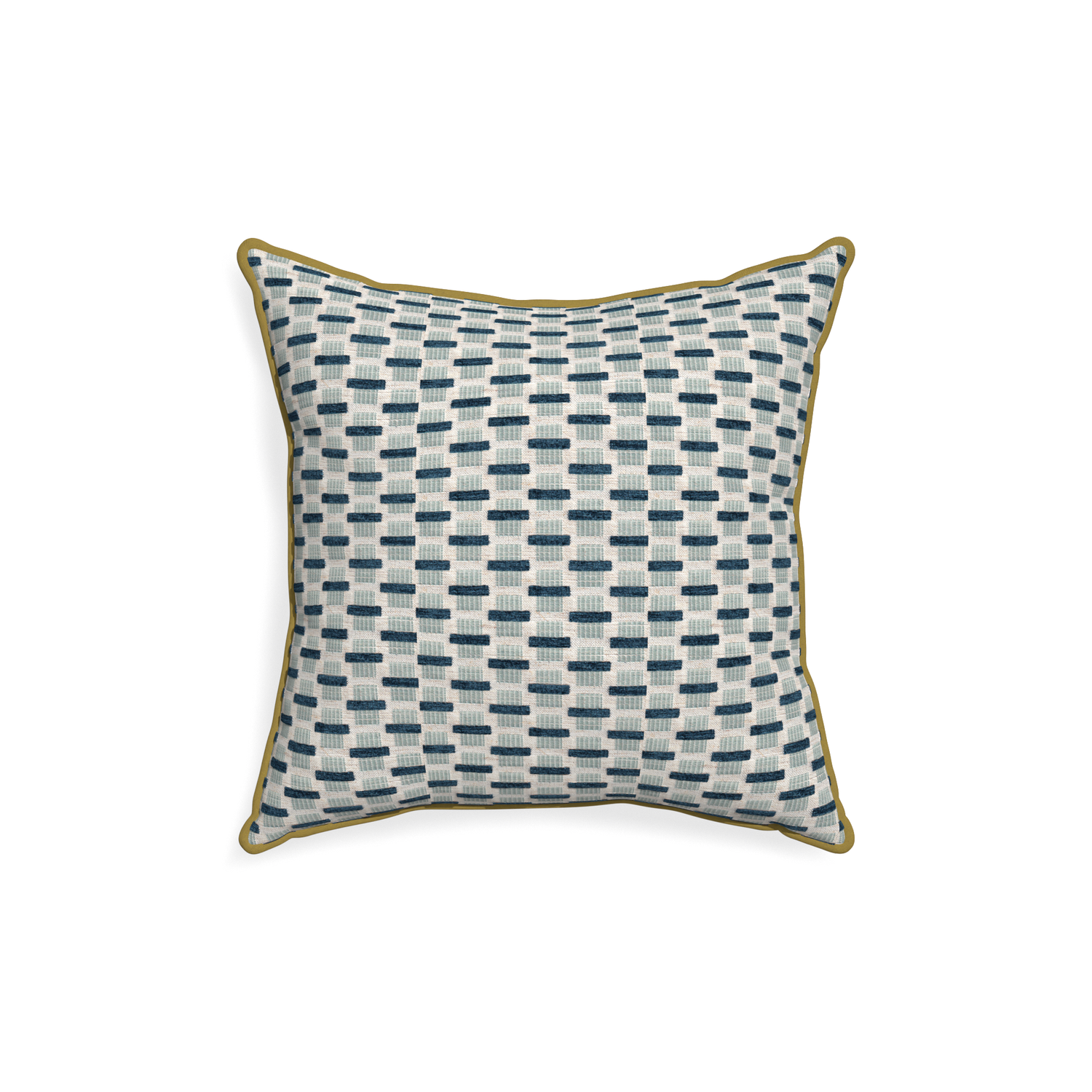 18-square willow amalfi custom blue geometric chenillepillow with c piping on white background