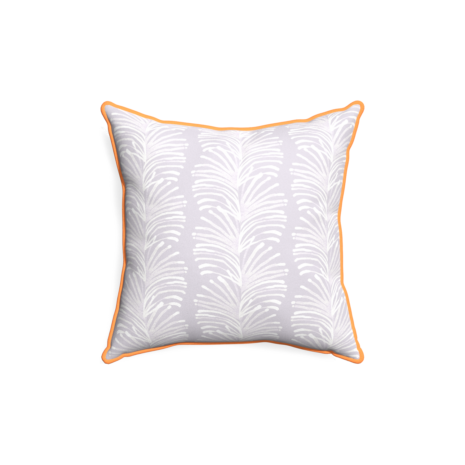 18-square emma lavender custom lavender botanical stripepillow with clementine piping on white background