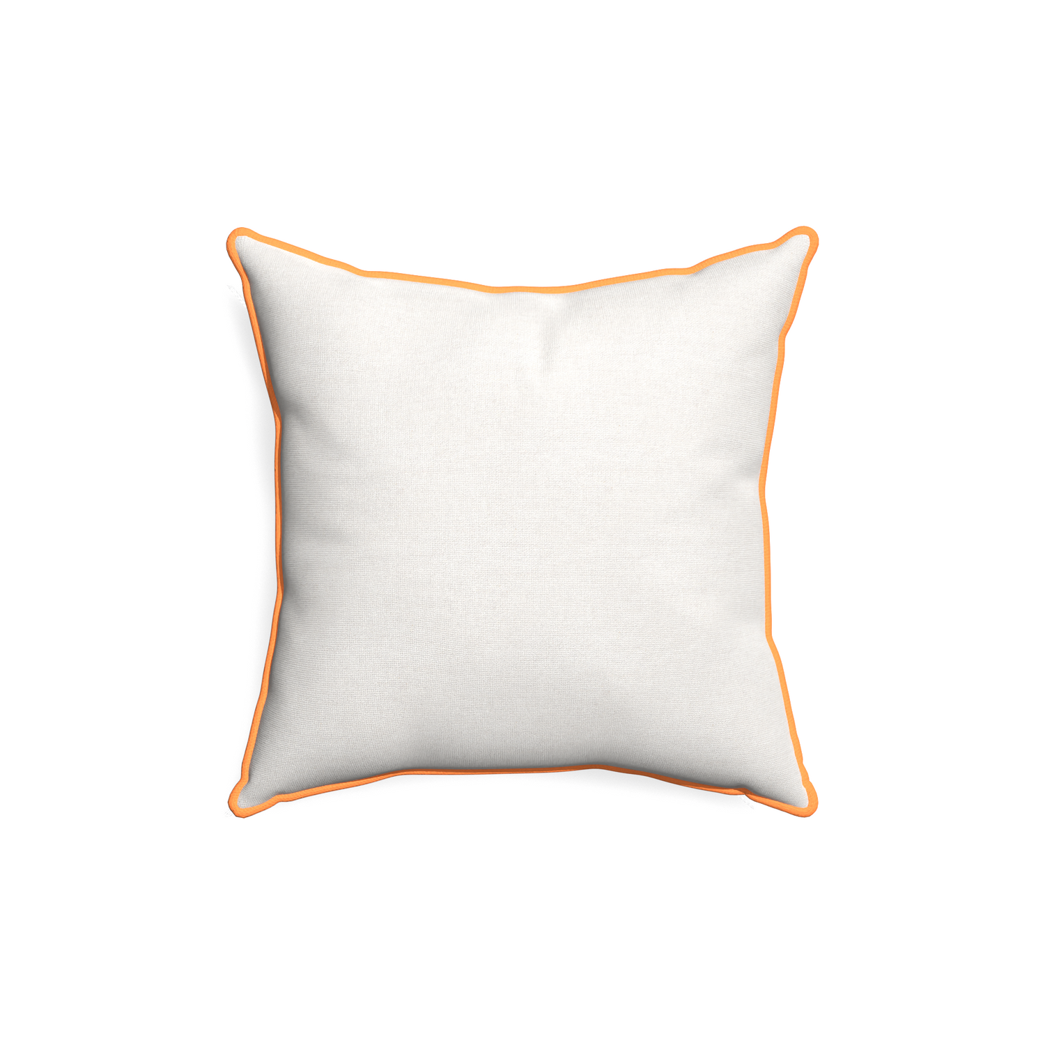 18-square flour custom pillow with clementine piping on white background