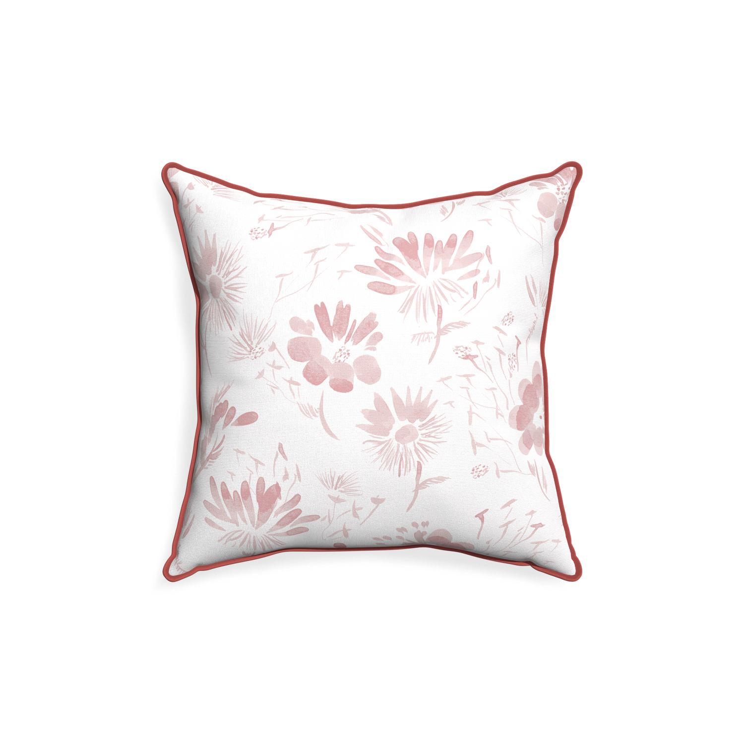 18-square blake custom pillow with c piping on white background