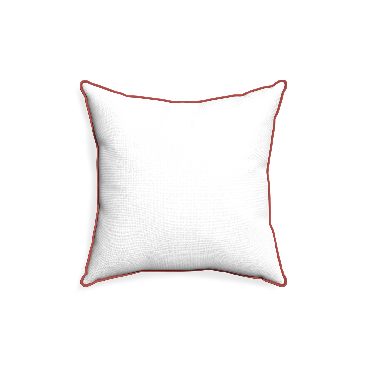 18-square snow custom pillow with c piping on white background