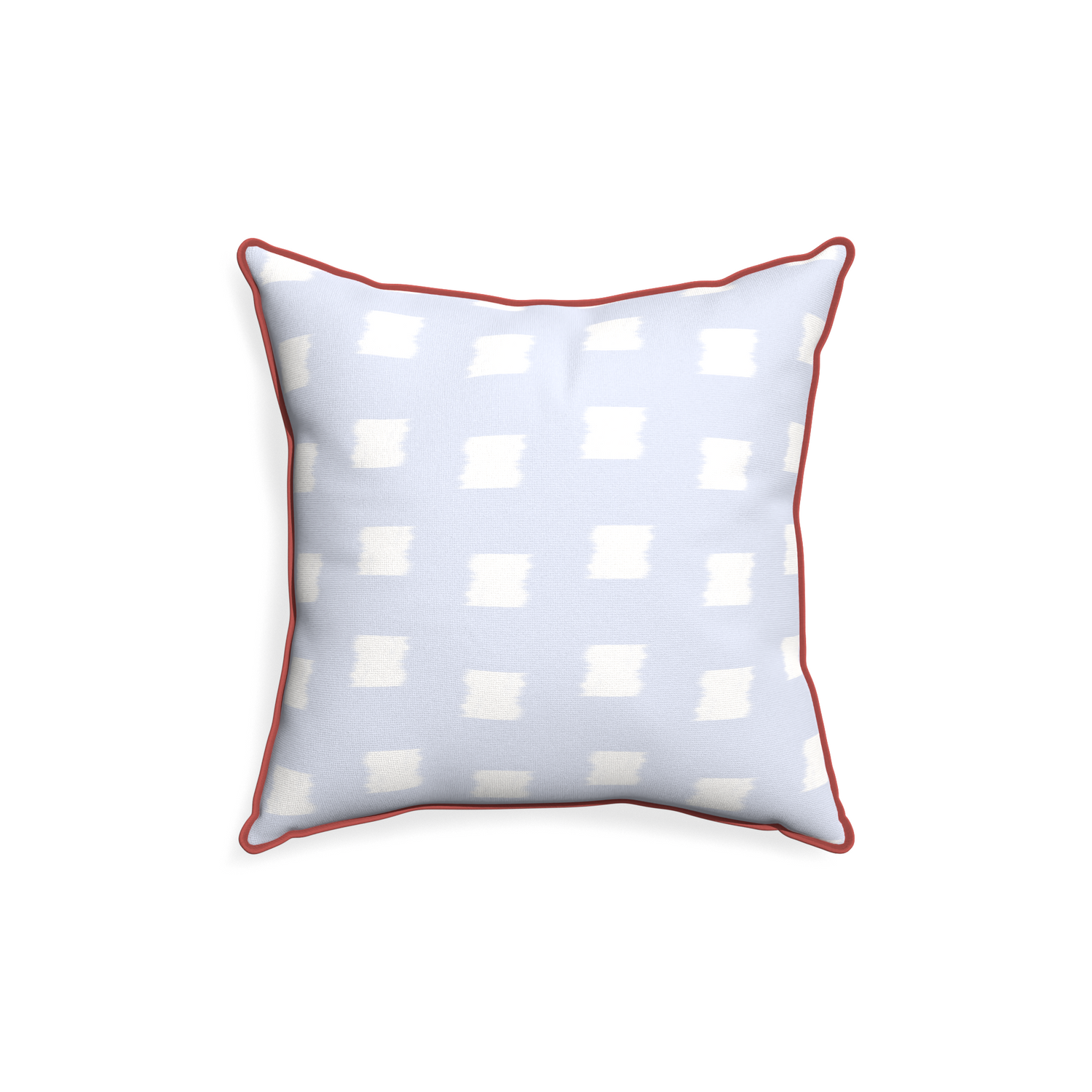 18-square denton custom pillow with c piping on white background