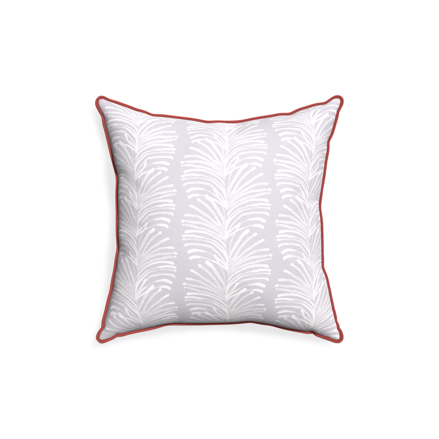 18-square emma lavender custom pillow with c piping on white background