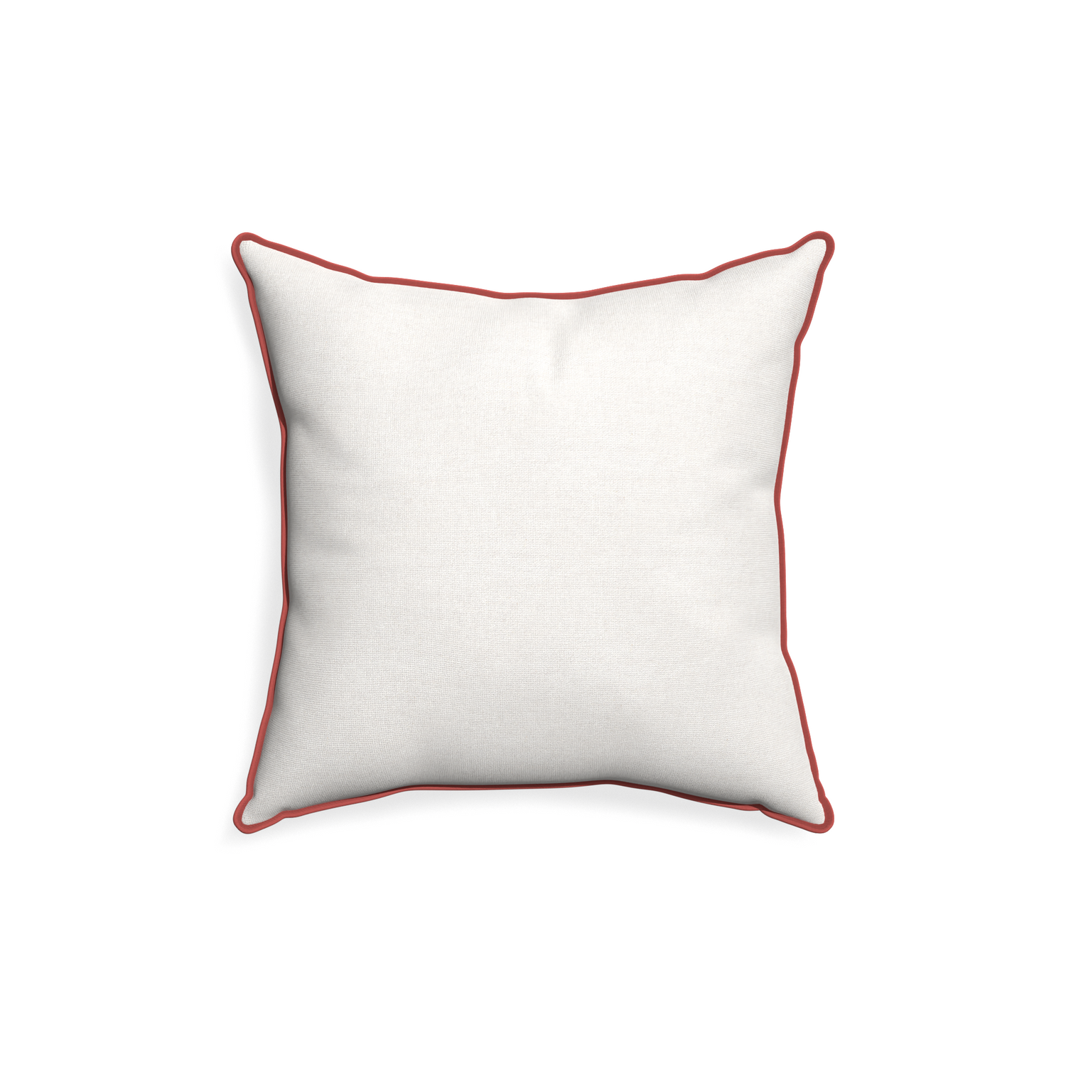 18-square flour custom pillow with c piping on white background