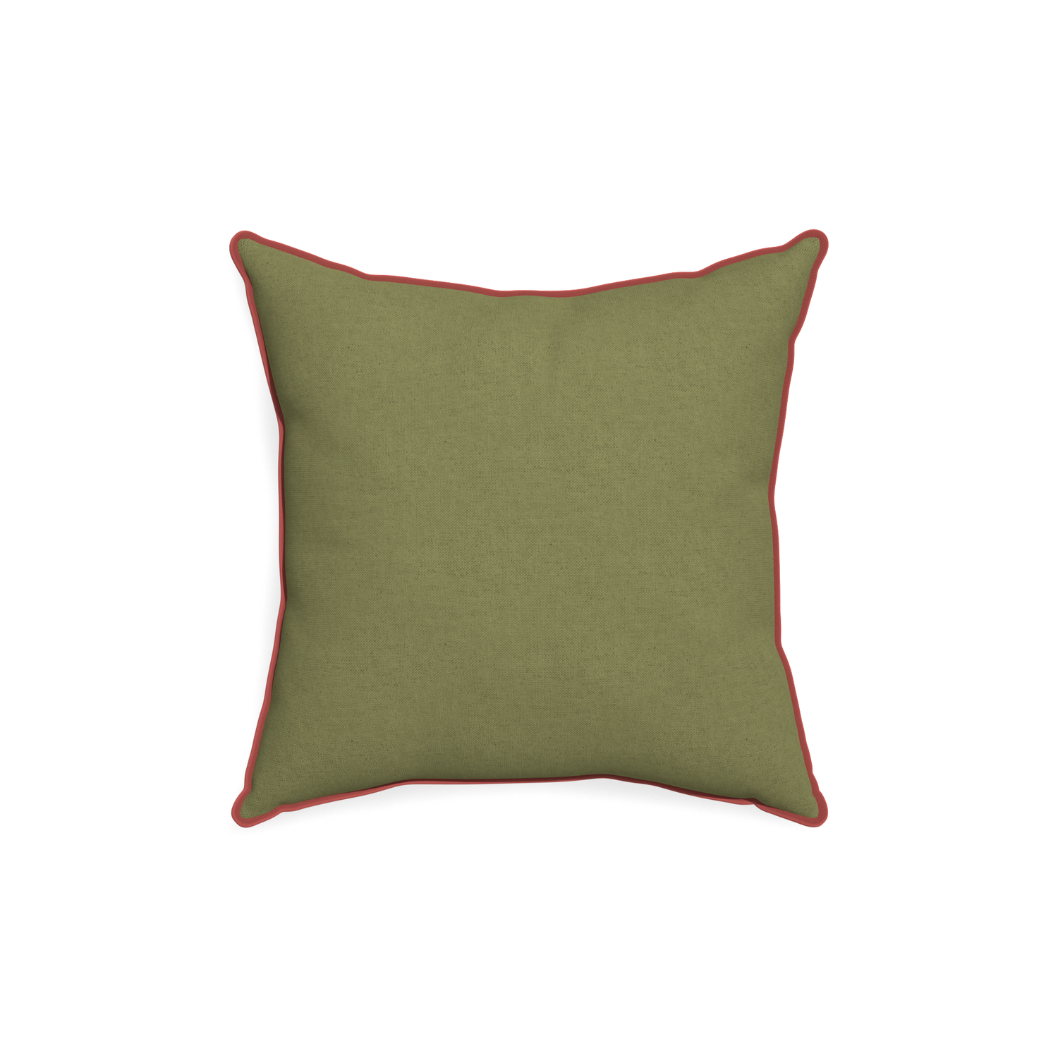 18-square moss custom moss greenpillow with c piping on white background