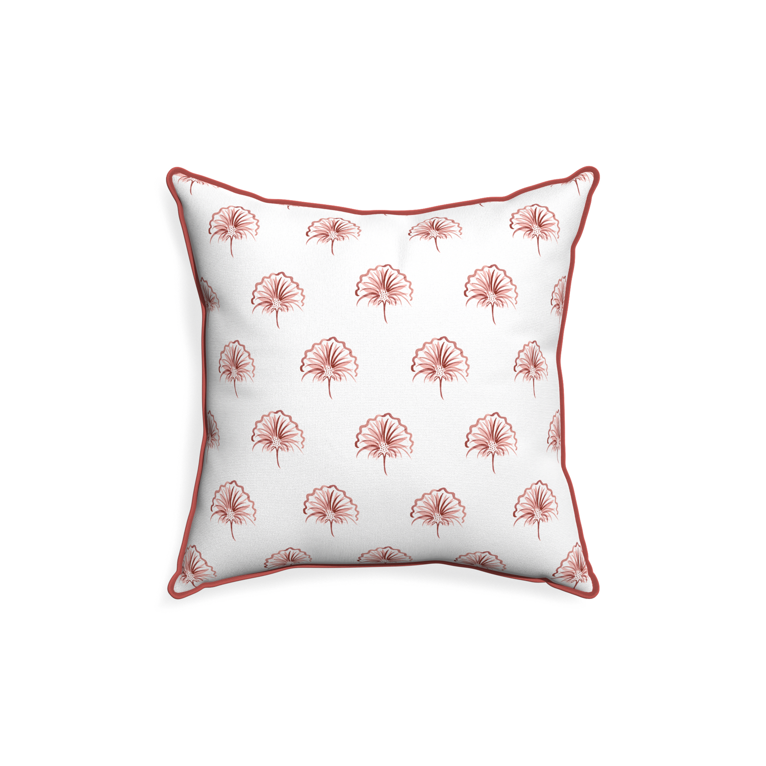 18-square penelope rose custom pillow with c piping on white background