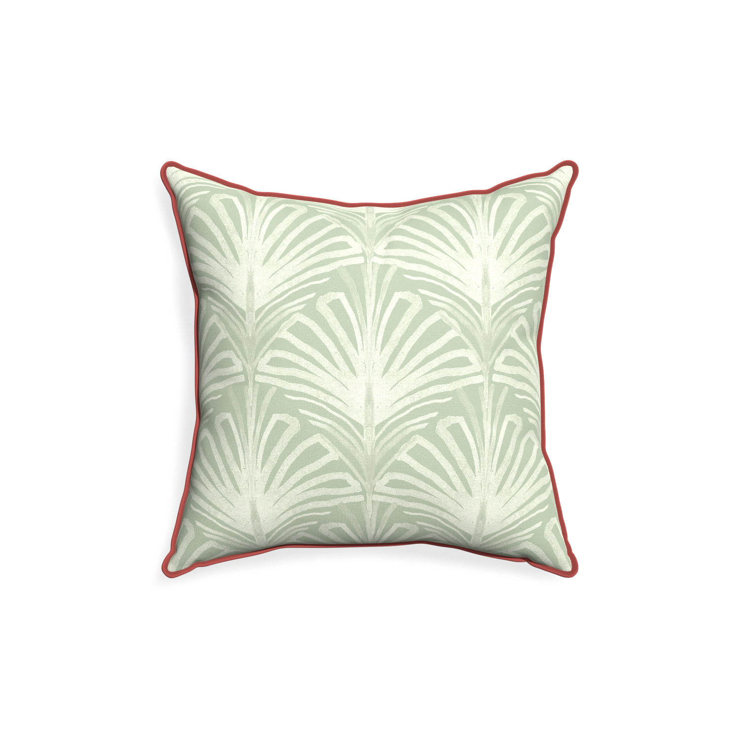 18-square suzy sage custom pillow with c piping on white background