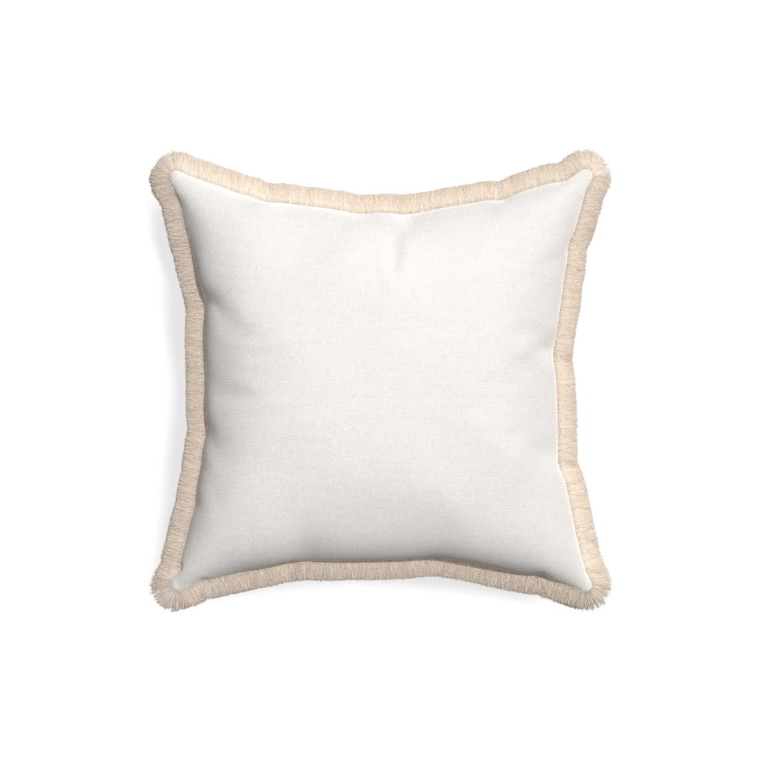 18-square flour custom pillow with cream fringe on white background