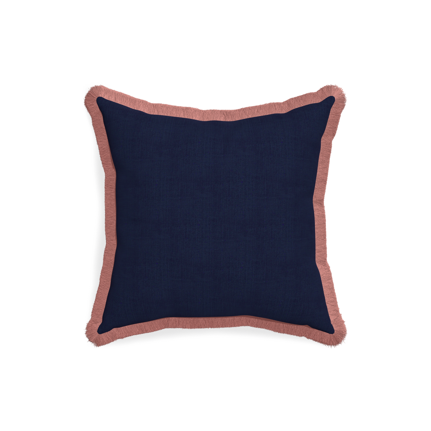 18-square midnight custom navy bluepillow with d fringe on white background