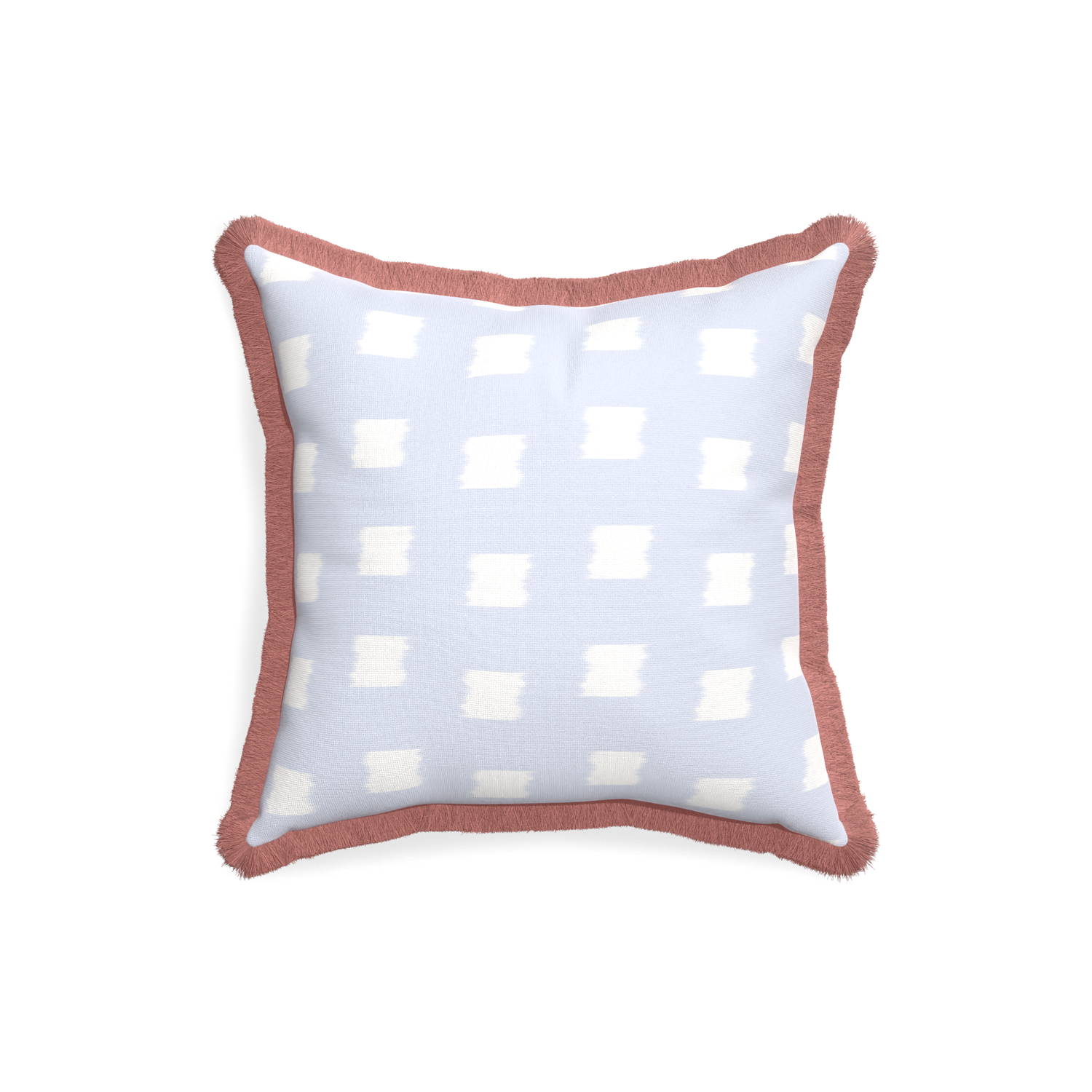 18-square denton custom pillow with d fringe on white background