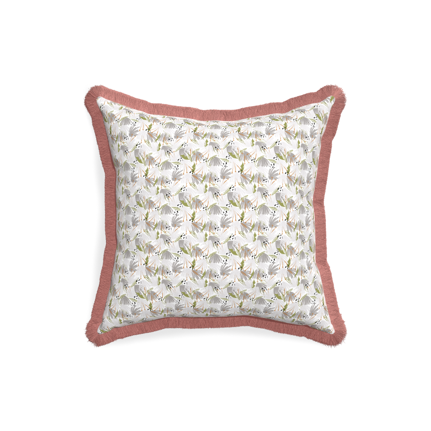 18-square eden grey custom pillow with d fringe on white background