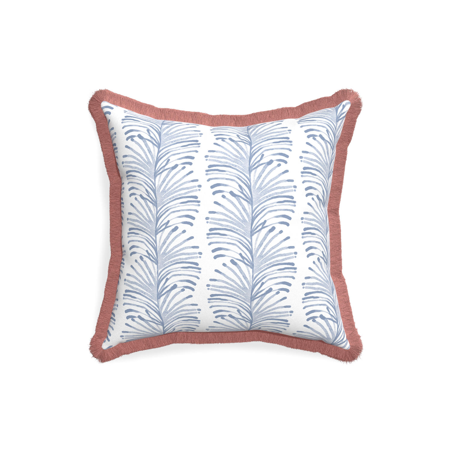 18-square emma sky custom pillow with d fringe on white background