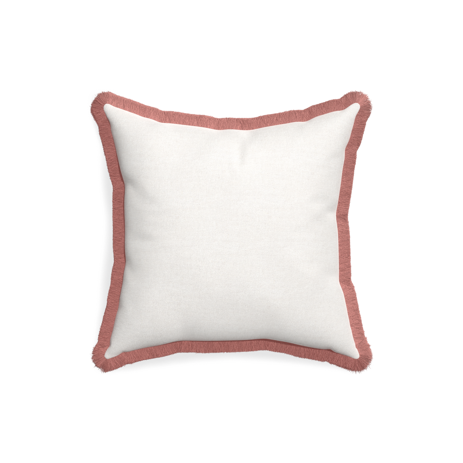 18-square flour custom pillow with d fringe on white background
