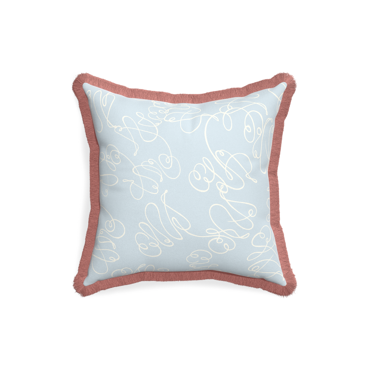 18-square mirabella custom pillow with d fringe on white background