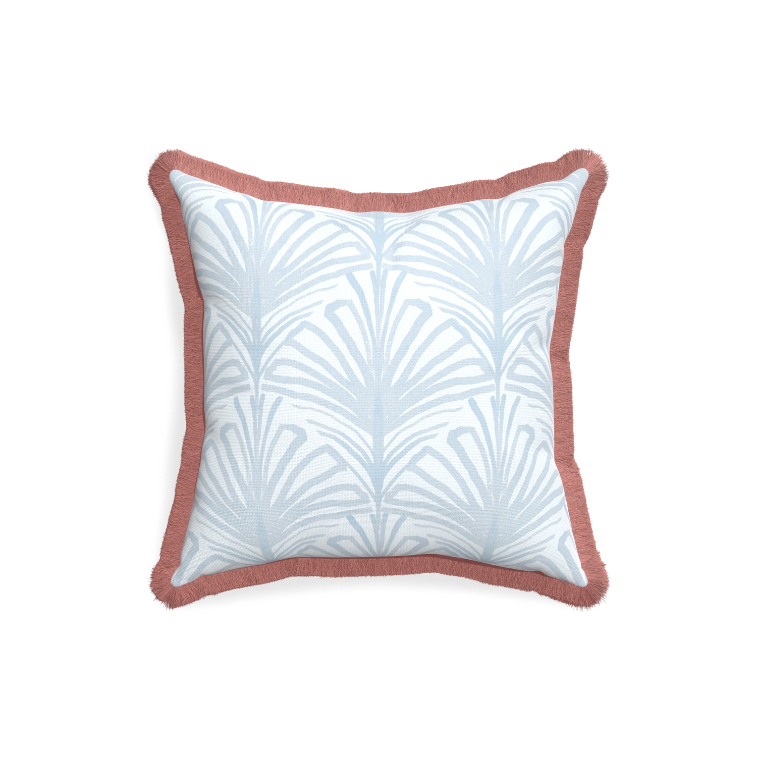 18-square suzy sky custom pillow with d fringe on white background
