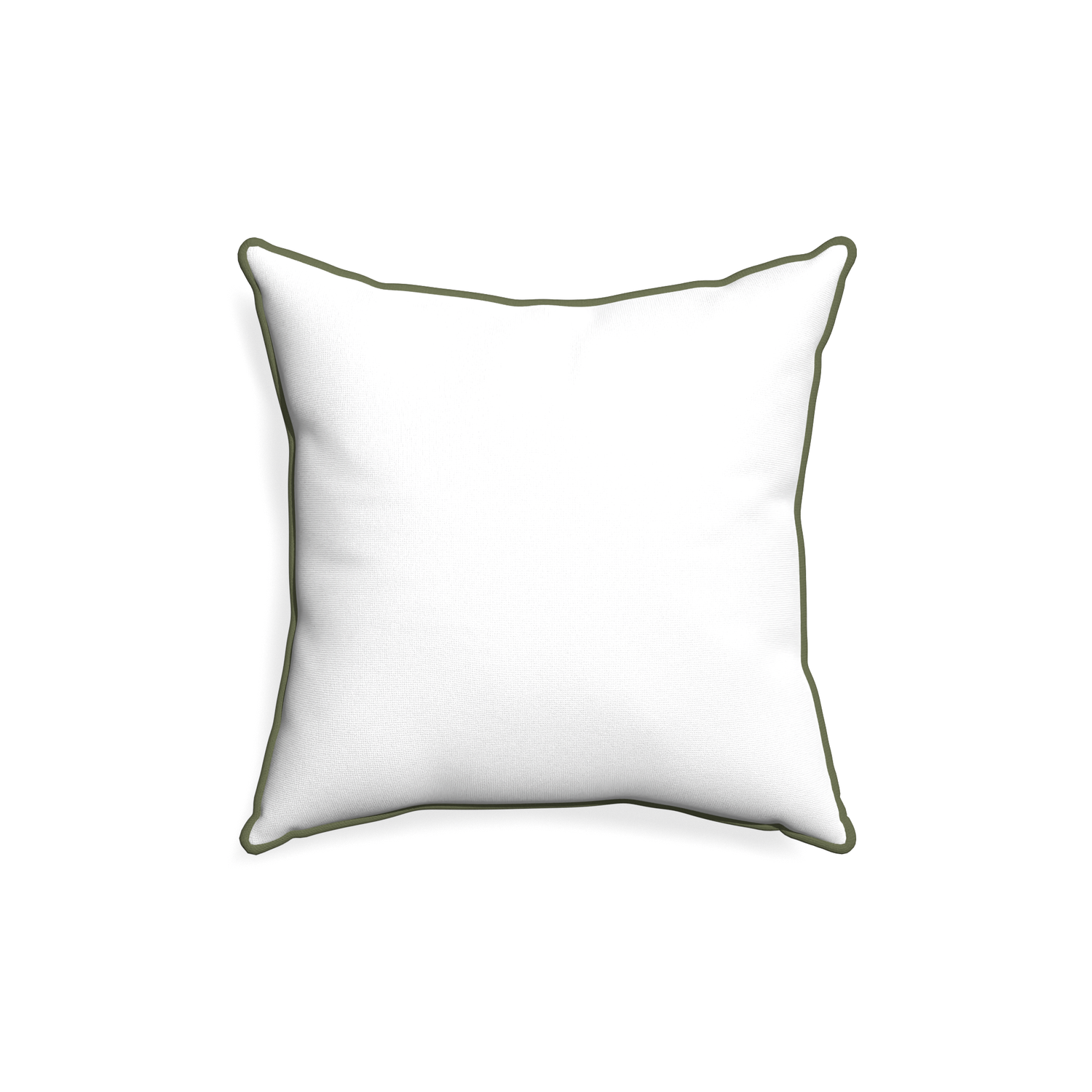 18-square snow custom pillow with f piping on white background