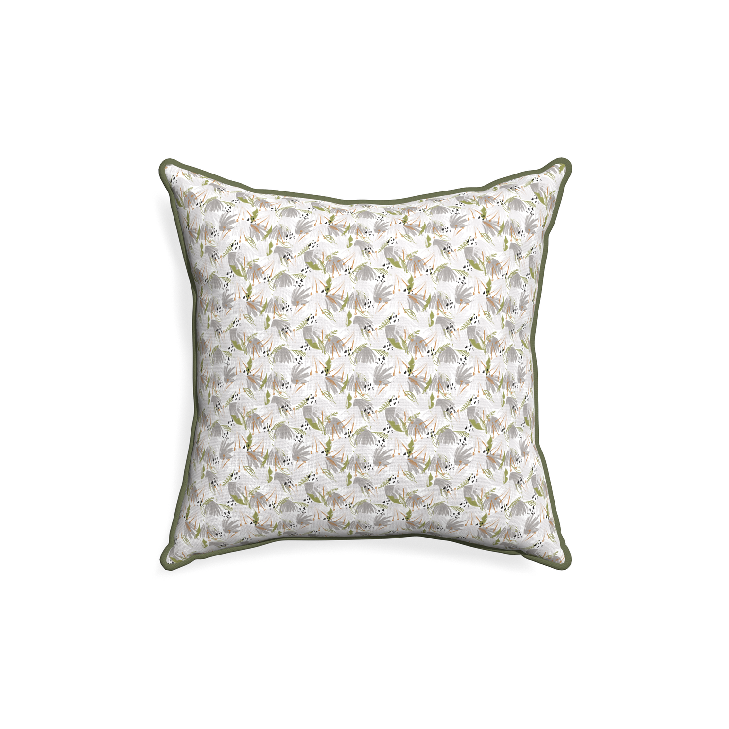 18-square eden grey custom pillow with f piping on white background