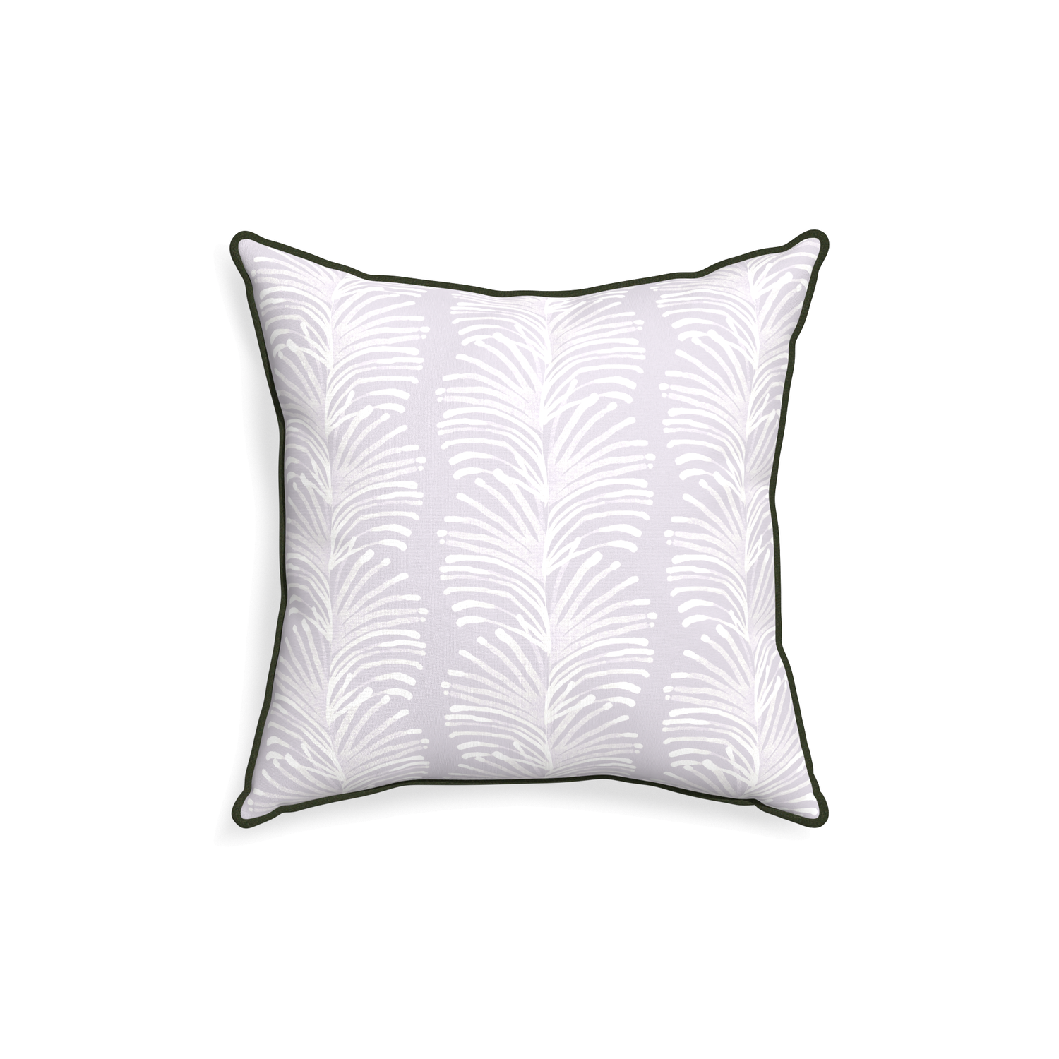 18-square emma lavender custom lavender botanical stripepillow with f piping on white background