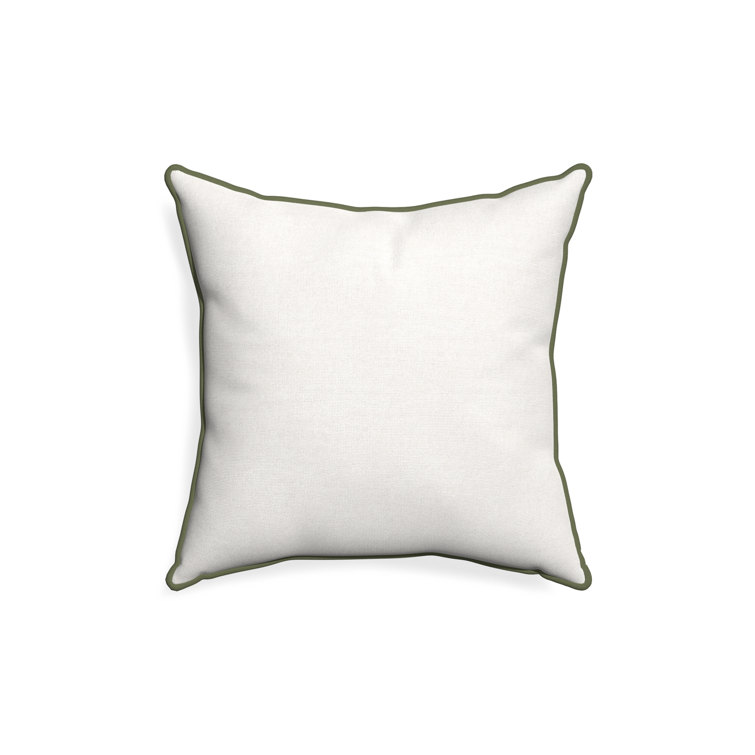 18-square flour custom pillow with f piping on white background
