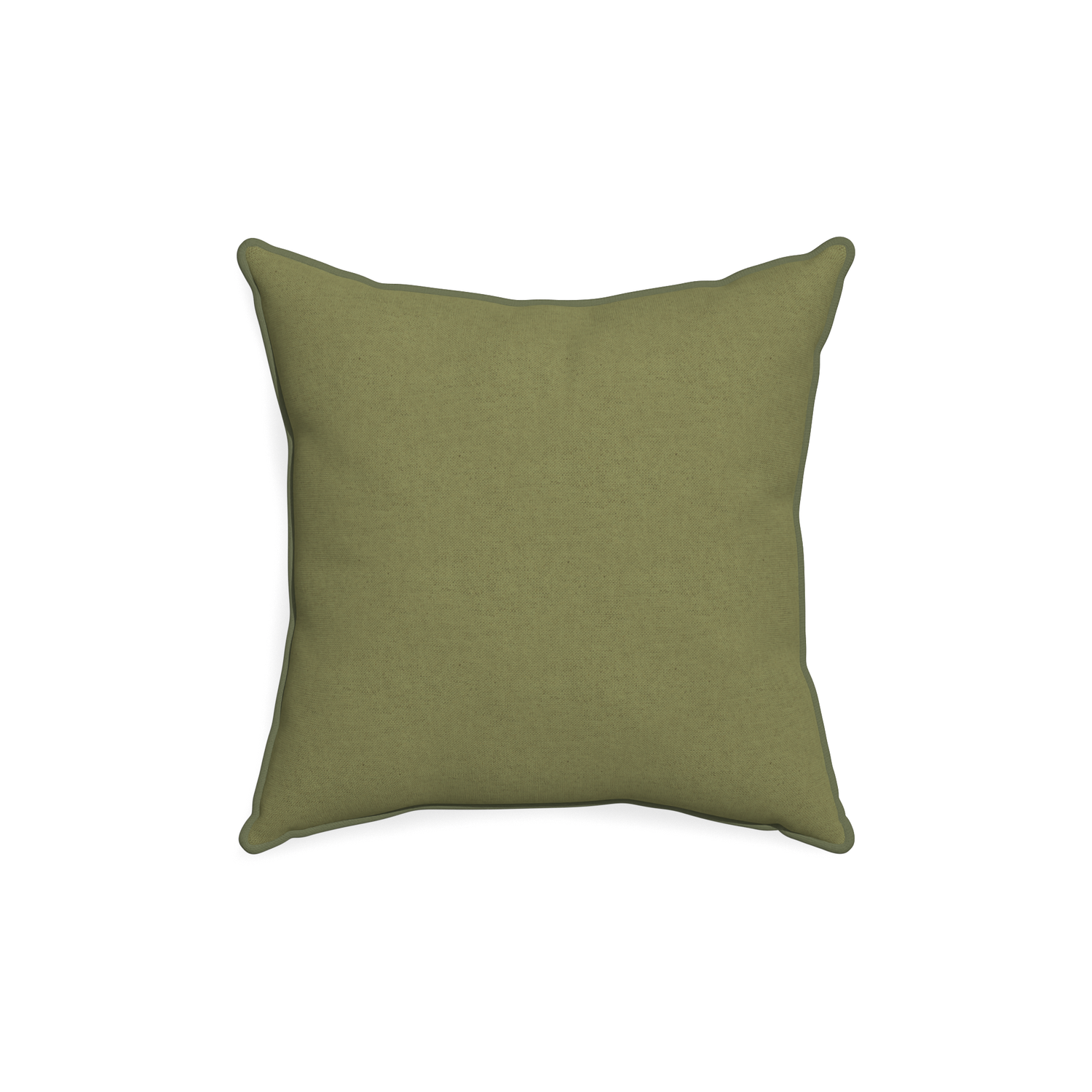 18-square moss custom moss greenpillow with f piping on white background