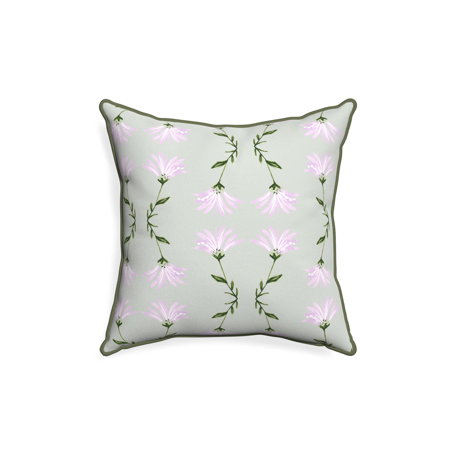 18-square marina sage custom pillow with f piping on white background