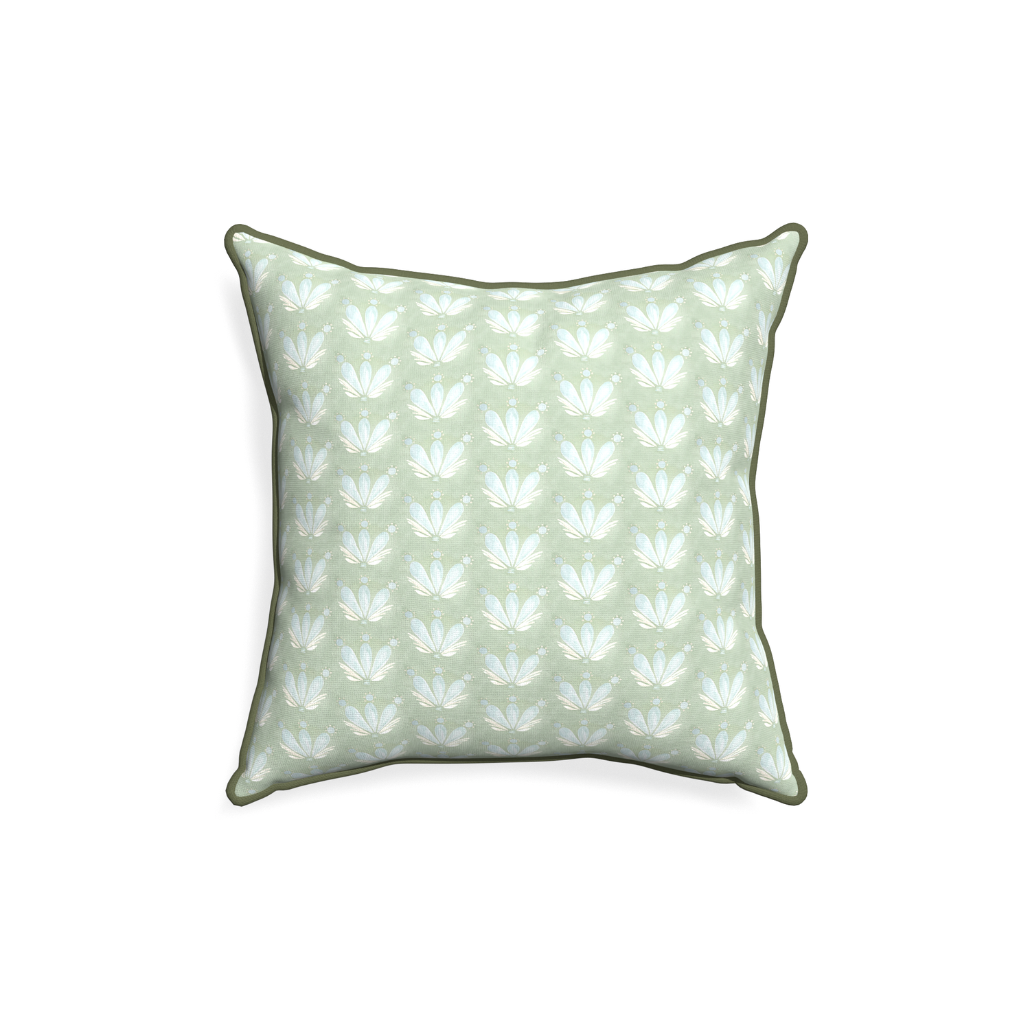 18-square serena sea salt custom blue & green floral drop repeatpillow with f piping on white background