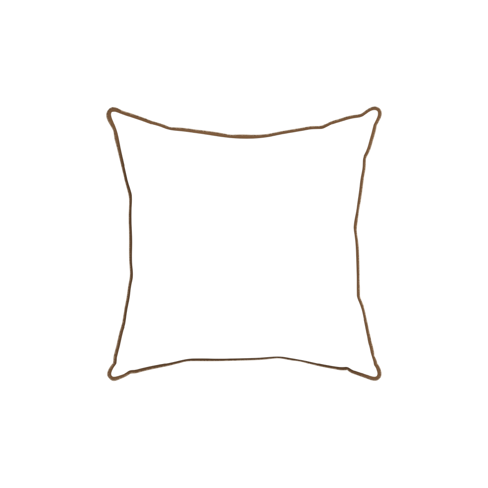 18-square quinn chestnut custom pillow with h piping on white background