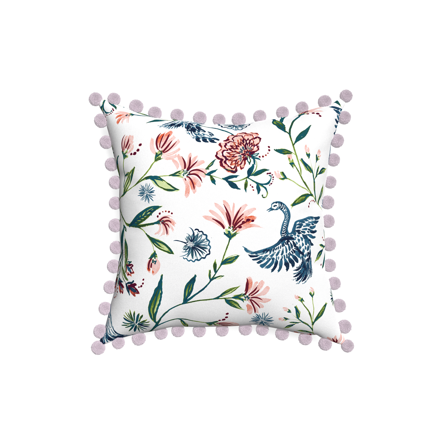 18-square daphne cream custom pillow with l on white background