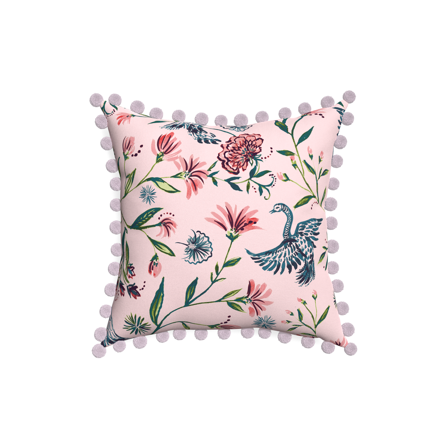 18-square daphne rose custom pillow with l on white background