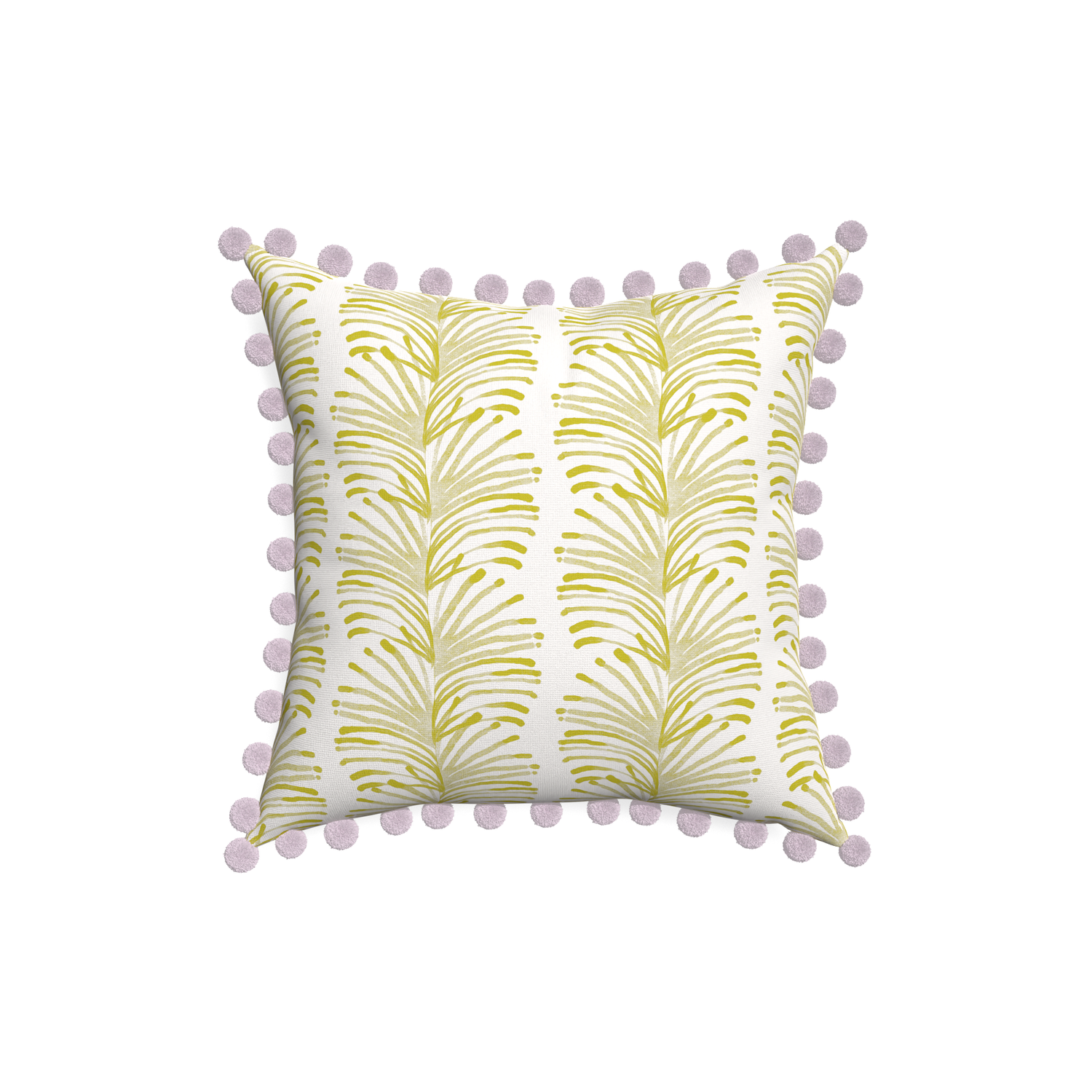 18-square emma chartreuse custom yellow stripe chartreusepillow with l on white background