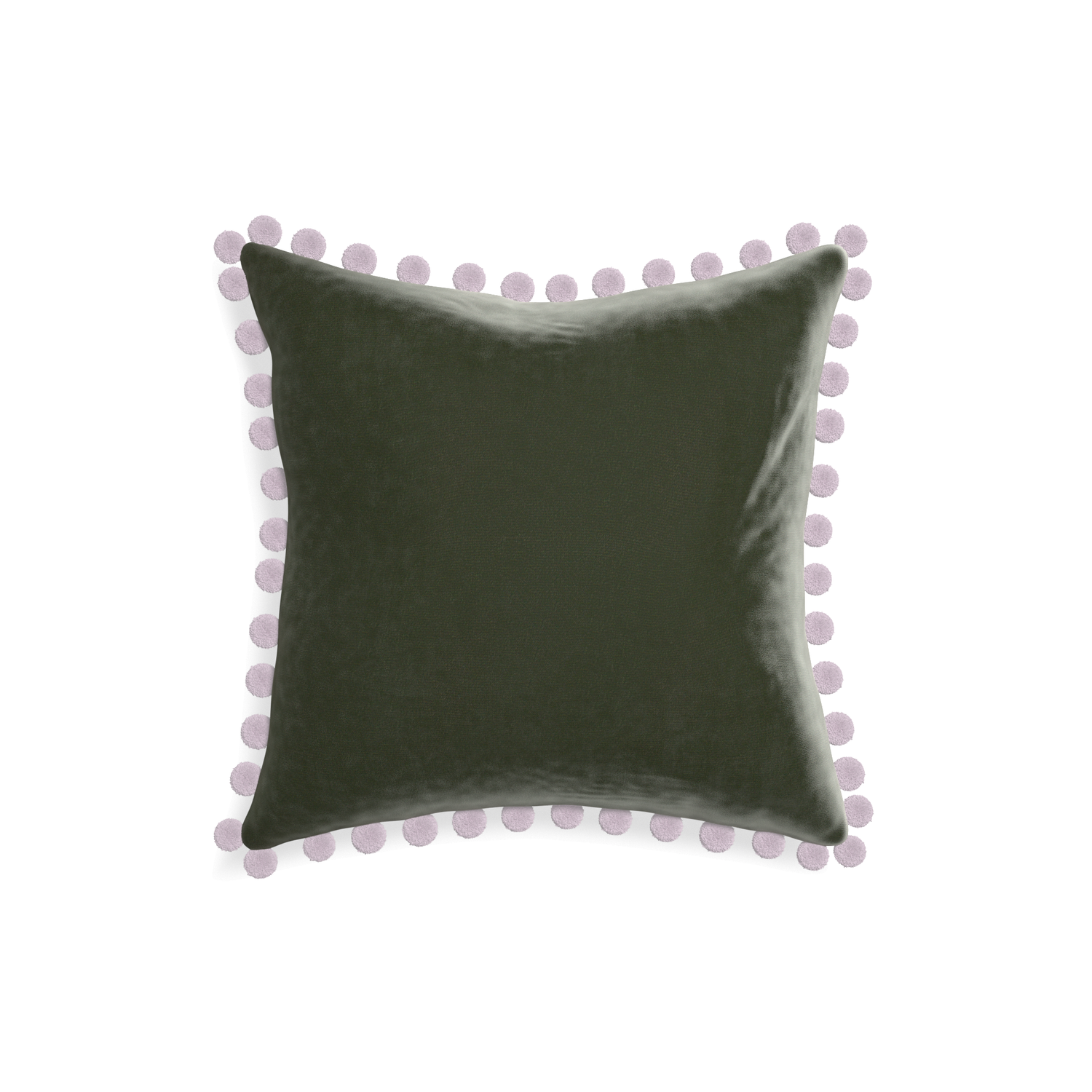 18-square fern velvet custom pillow with l on white background