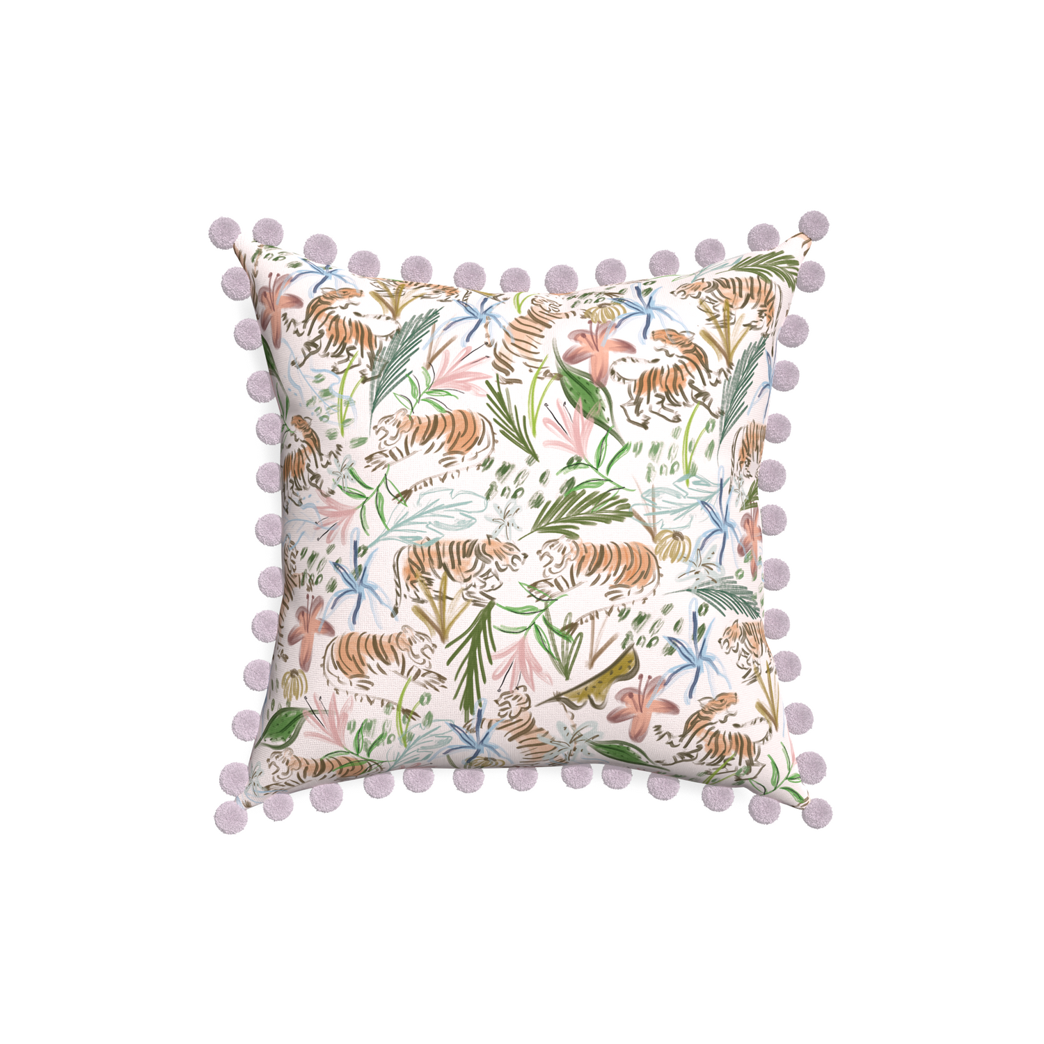 18-square frida pink custom pillow with l on white background