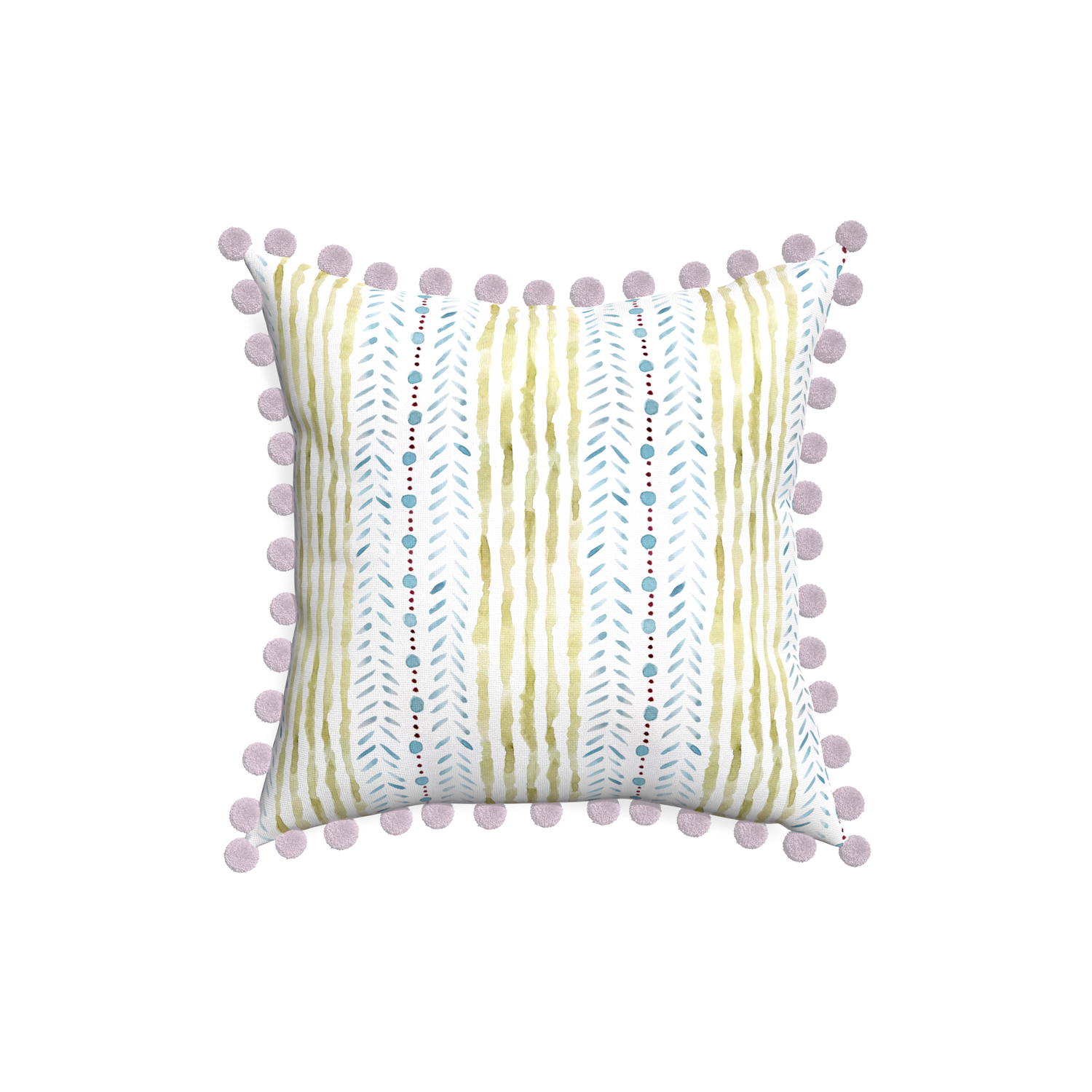 18-square julia custom blue & green stripedpillow with l on white background