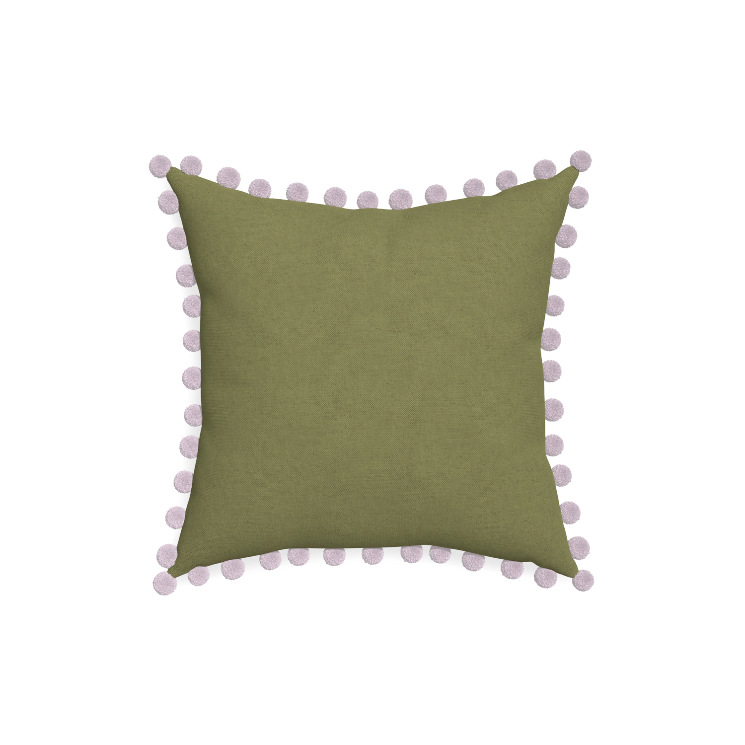 18-square moss custom moss greenpillow with l on white background