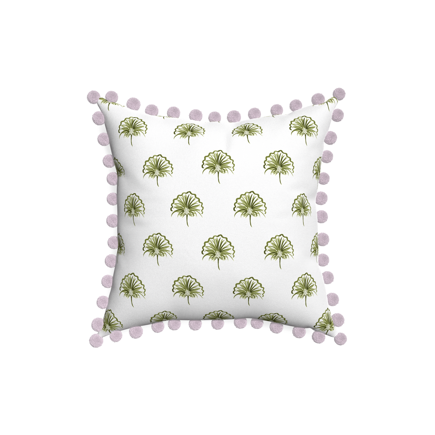 18-square penelope moss custom green floralpillow with l on white background