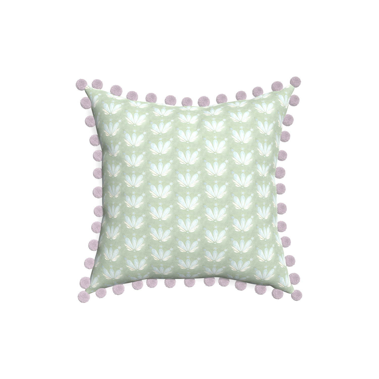 18-square serena sea salt custom pillow with l on white background
