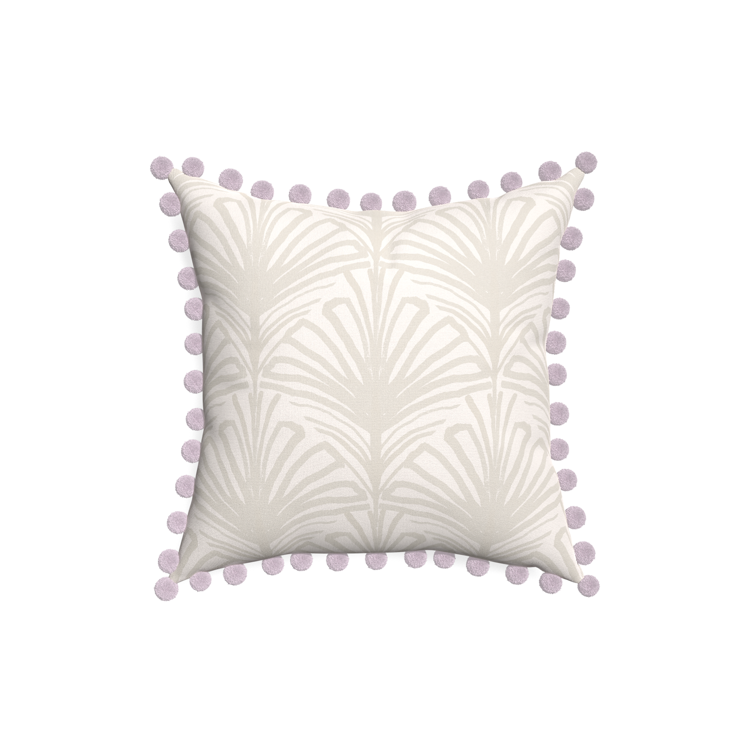 18-square suzy sand custom pillow with l on white background