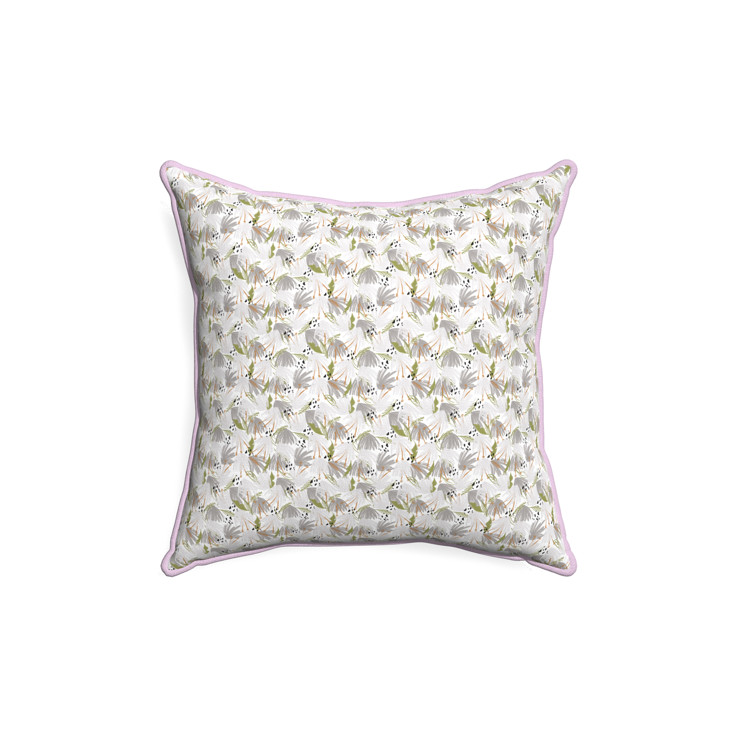 18-square eden grey custom pillow with l piping on white background