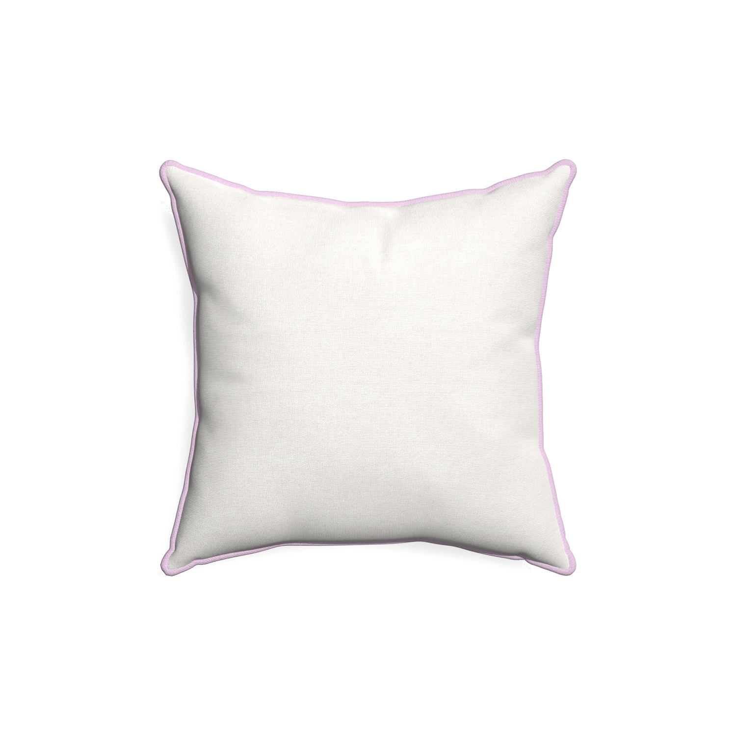 18-square flour custom pillow with l piping on white background