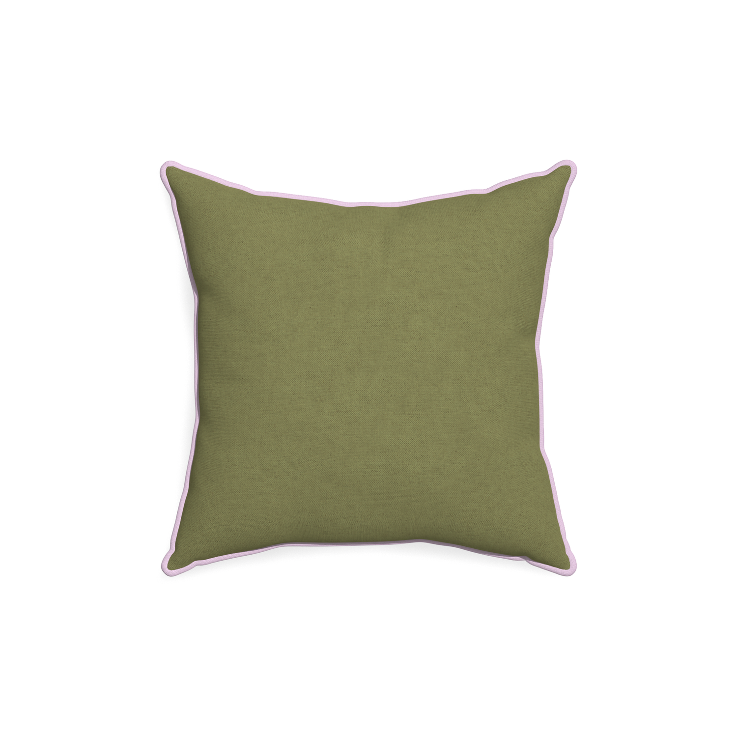 18-square moss custom moss greenpillow with l piping on white background